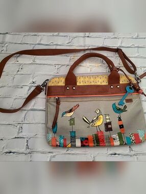 FOSSIL KEY-PER BIRD THEME MESSENGER/LAPTOP BAG